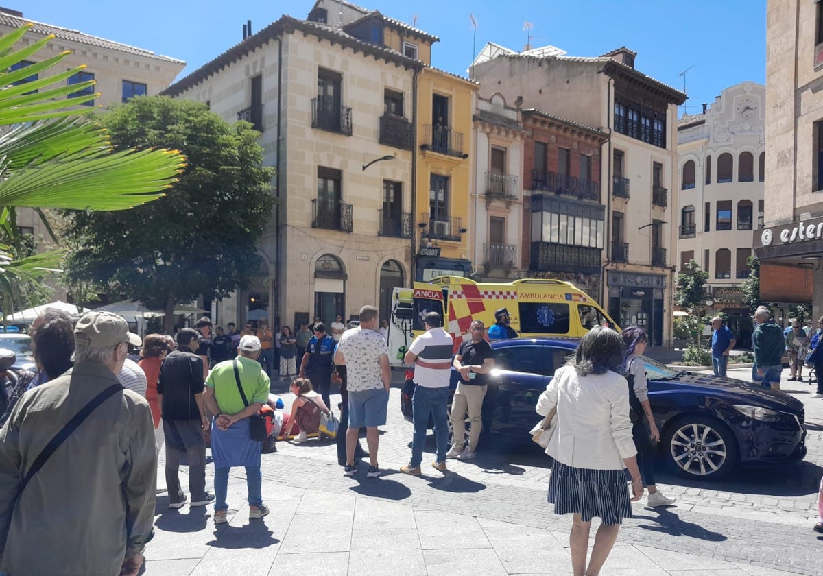 Imagen del atropello en la calle Quintana.