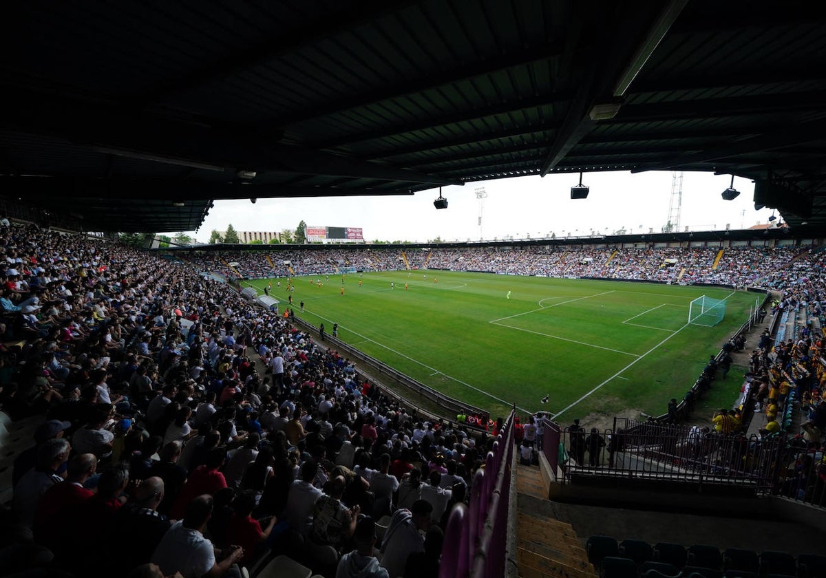 Aspecto del estadio Helmántico el pasado 4 de junio de 2023 en la final por el ascenso.