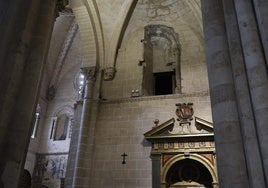 Espacio situado encima del sepulcro de Carbajal en el que se instalará el arco.