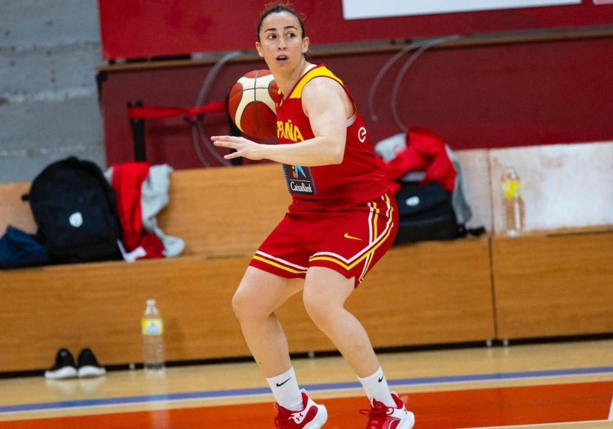 Silvia Domínguez, en Vigo con la Selección Española.