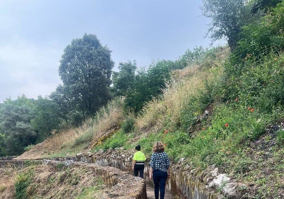 Imagen de un tramo de la ruta, que recorre el antiguo canal de la almazara de San Esteban de la Sierra.