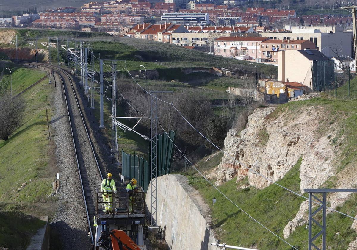 Una vía de tren en Salamanca.