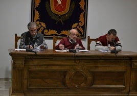 Javier Muñiz, en el centro, durante una sesión plenaria en Vitigudino