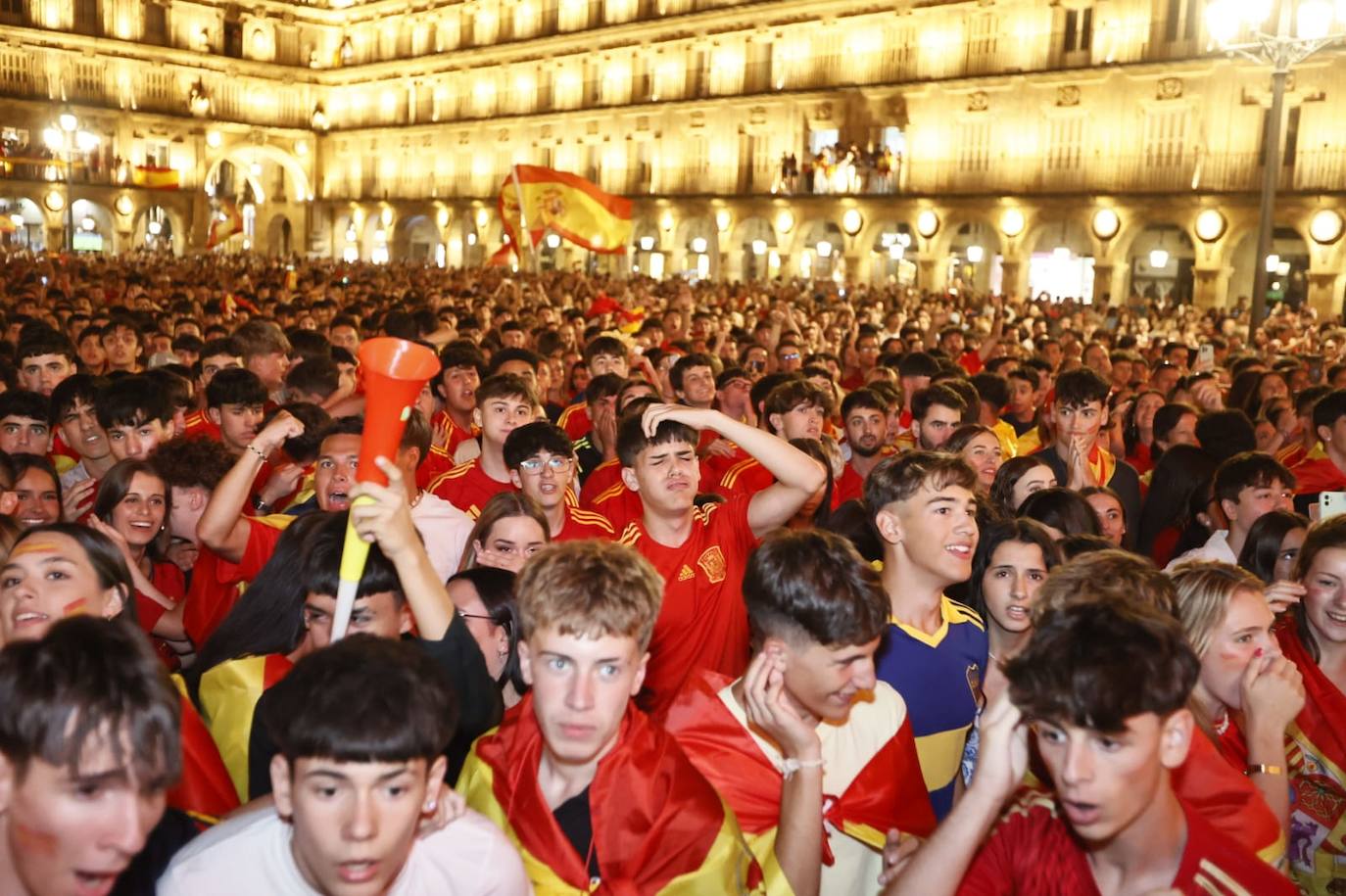 Así se celebró en Salamanca la victoria de España en la Eurocopa