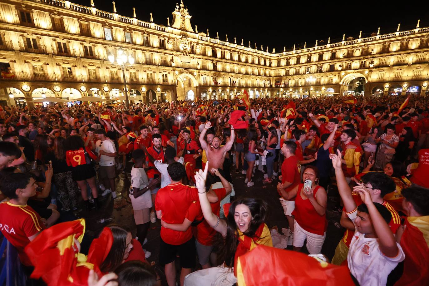 Así se celebró en Salamanca la victoria de España en la Eurocopa