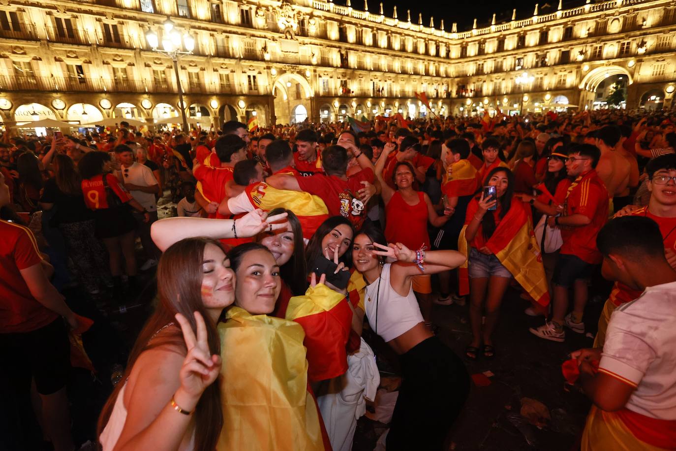 Así se celebró en Salamanca la victoria de España en la Eurocopa