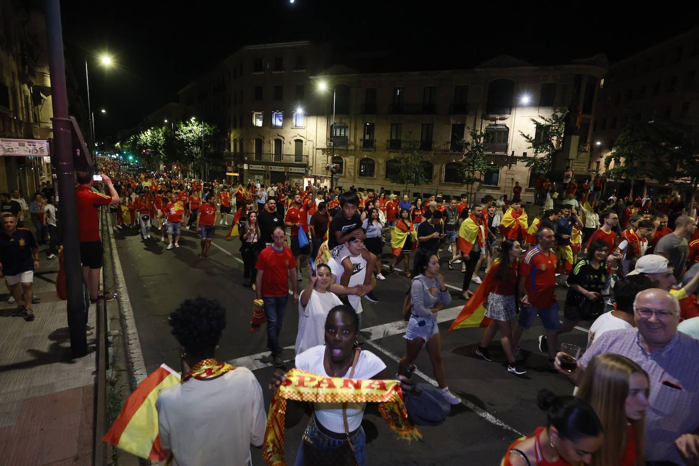 Así se celebró en Salamanca la victoria de España en la Eurocopa