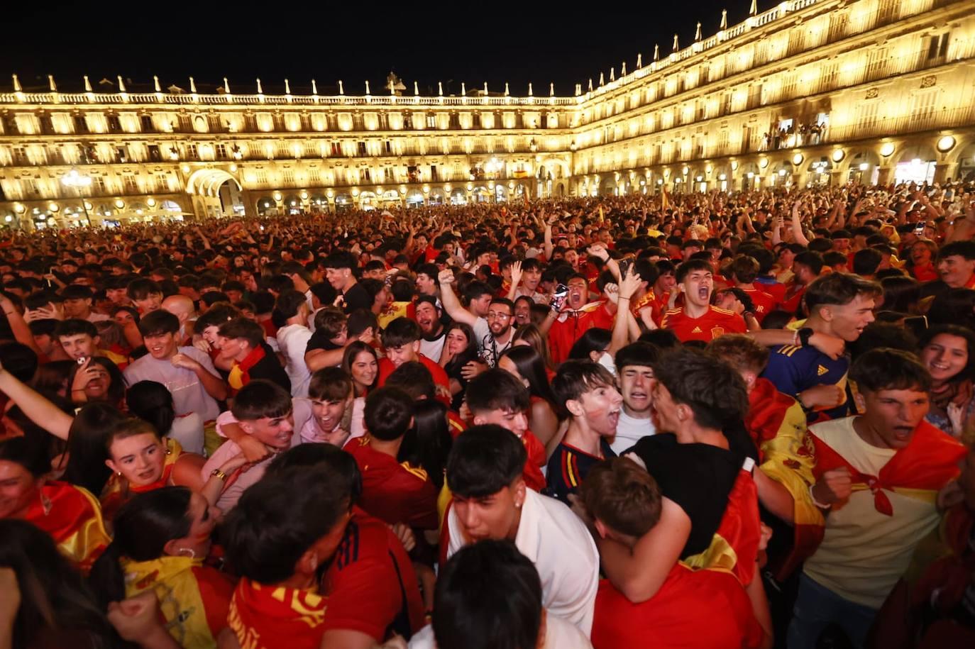 Así se celebró en Salamanca la victoria de España en la Eurocopa