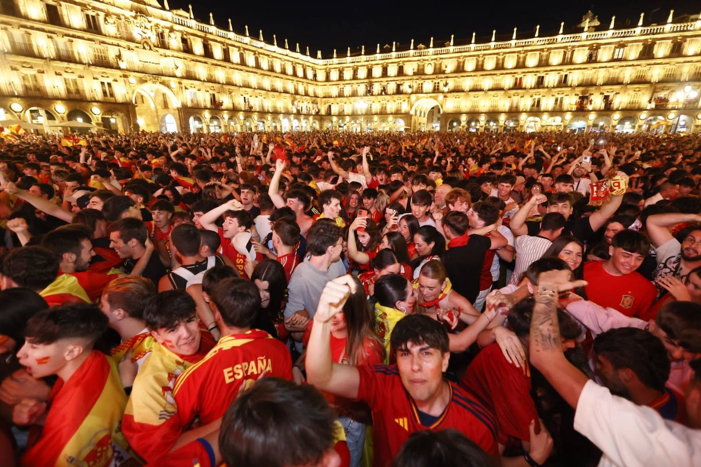 Así se celebró en Salamanca la victoria de España en la Eurocopa