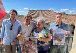 Sebastián Ritter, Marta Martín, Elvira Fernández y Miguel Rodero, esta tarde en la presentación de la programación festiva de Candelario. TEL