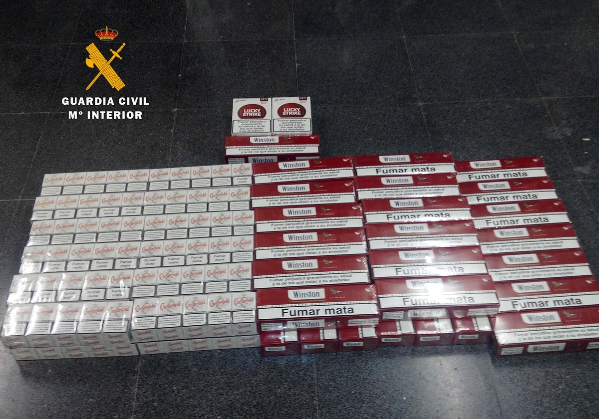 Cajetillas de tabaco decomisadas en otra intervención.