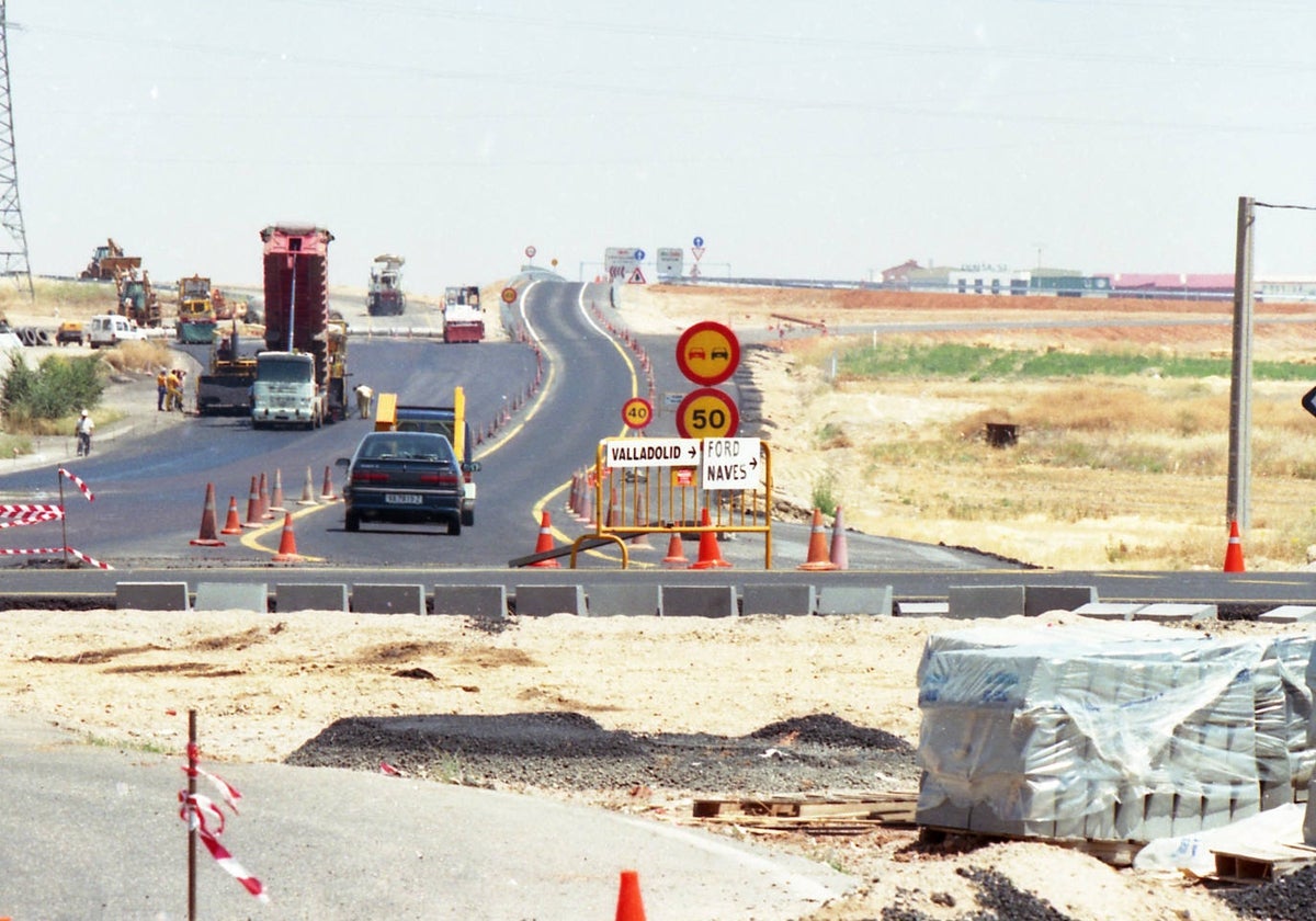 Trabajos en la autovía de Castilla.