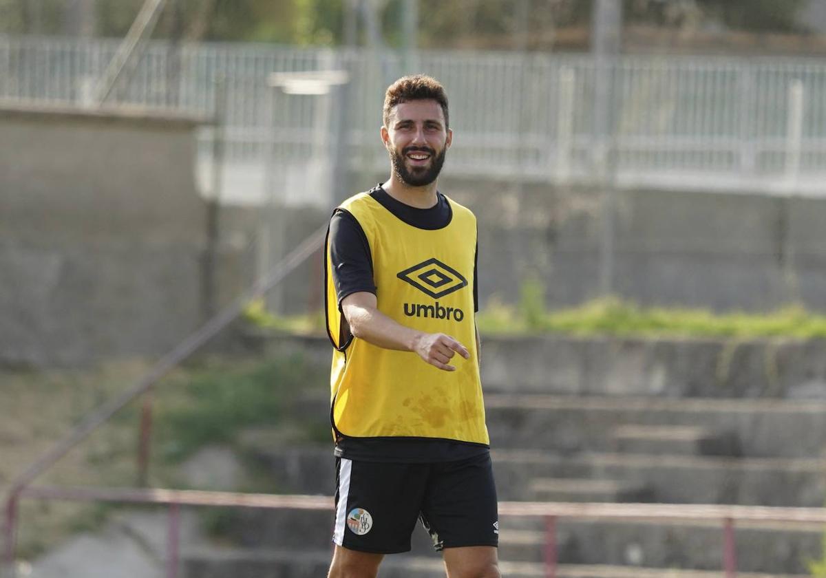 Diego Benito durante un entrenamiento