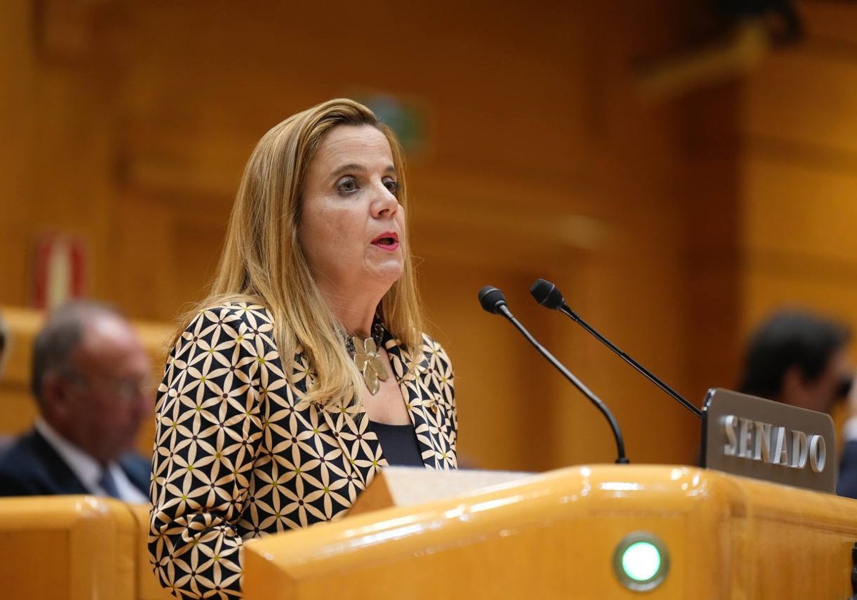 Esther del Brío durante una de sus intervenciones en el Senado de España.