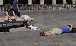 Una día calurso en Salamanca este verano.