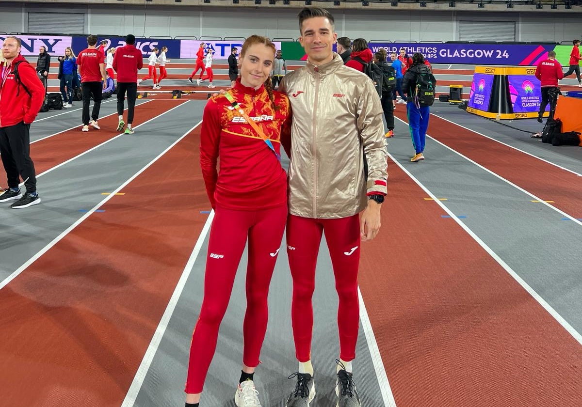 Lorena Martín y Mario García Romo, en el Mundial de pista cubierta en Glasgow.