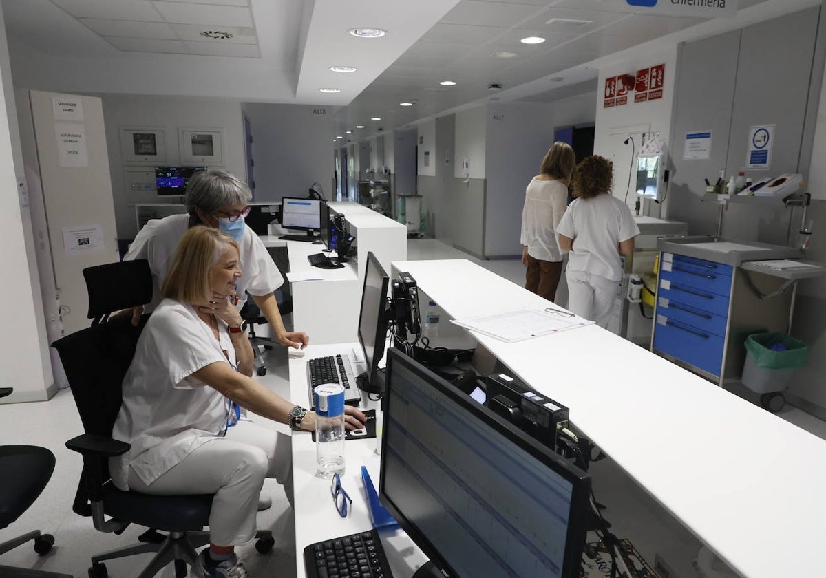 Control de Enfermería en una planta de hospitalización.