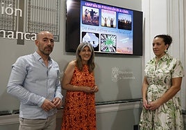 Alfonso Valle, Eva Picado y Pilar Sánchez en la presentación de la campaña de prevención de adicciones en fiestas