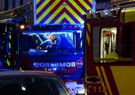 Los Bomberos, durante una intervención en Salamanca.