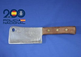 Imagen del machete usado por el detenido.