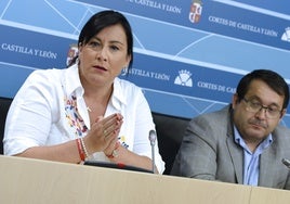 Ana Sánchez junto al procurador Juan Luis Cepa.