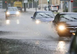 Una imagen de lluvias en las calles de Salamanca.