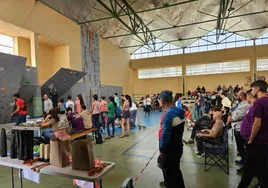 Imagen de las jornadas de escalada celebradas en el pabellón de Candelario