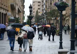 Imagen de un día lluvioso en la capital.