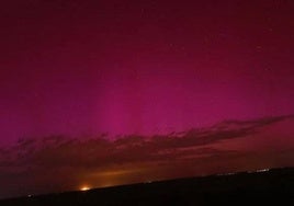 Imagen de una aurora boreal en Salamanca.