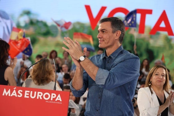 Pedro Sánchez en campaña electoral.