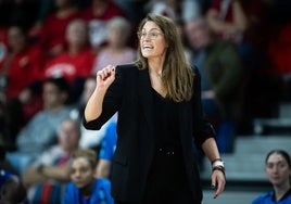 Anna Montañana, durante el partido en Miskolc