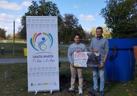 El concejal de Deportes, Jorge Valiente, y el secretario general de la Federación de Deporte Adaptado de Castilla y León, David Fernández Atienzar.