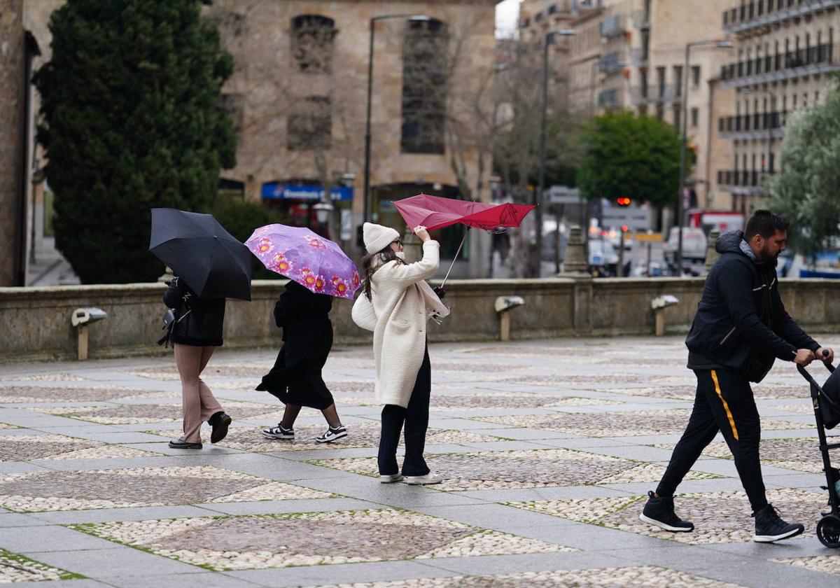 Imagen de un día lluvioso en la capital.