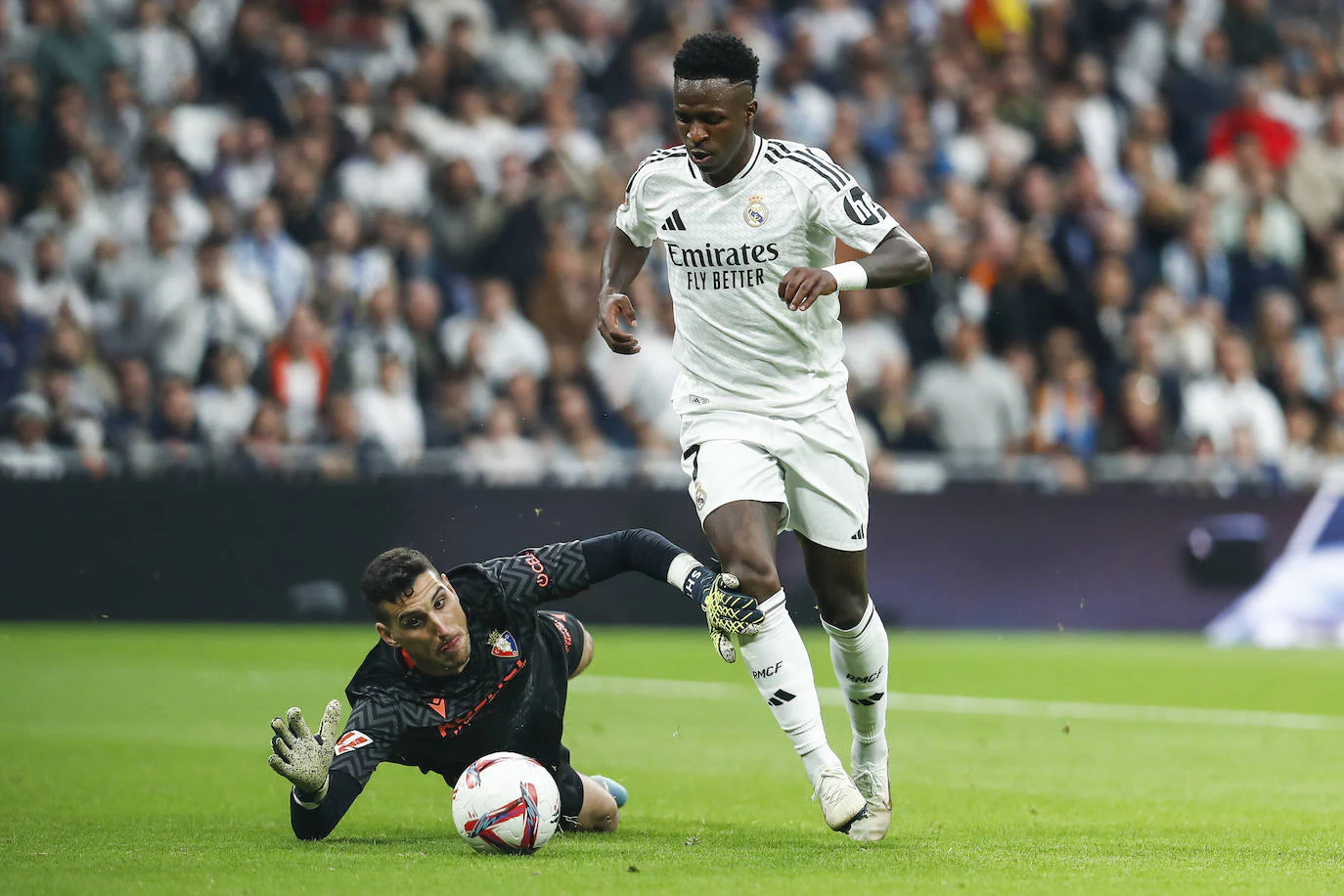 Vinícius este sábado en el Bernabéu.