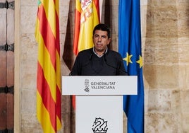 El president de la Generalitat valenciana, Carlos Mazón, ofrece una rueda de prensa tras un pleno extraordinario del Consell.