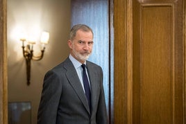 El Rey Felipe VI en una audiencia en el Palacio de la Zarzuela.