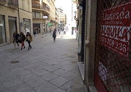 Un comercio cerrado en Salamanca.