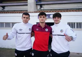 Óscar Lorenzo, Jesús Ares y Yago Rodríguez, tras conocer el emparejamiento contra el Celta.