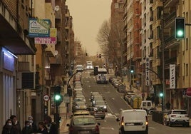 Imagen de un episodio de partículas de polvo africano en Salamanca.