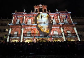 Videomapping que se proyectó en la Plaza Mayor.