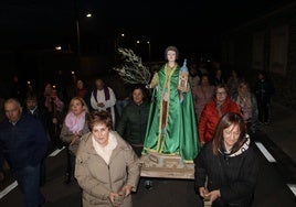 Imagen de la procesión, que se celebró tras la misa