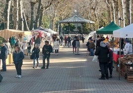 Imagen de uno de los mercados navideños celebrados en 2023 en el parque municipal de La Corredera de Béjar.