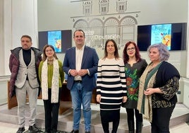 El diputado de Cultura, David Mingo, junto a representantes de los cinco municipios.