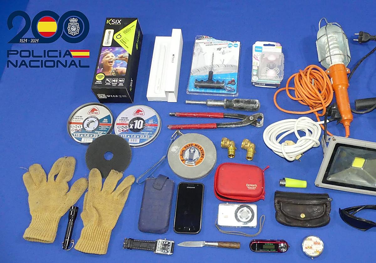 Los efectos intervenidos por la Policía Nacional.