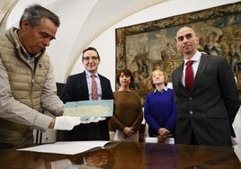 Presentación del pergamino en la Casa-Museo Unamuno.