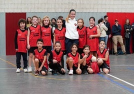 Plantilla del Calasanz benjamín de 2016 de baloncesto.