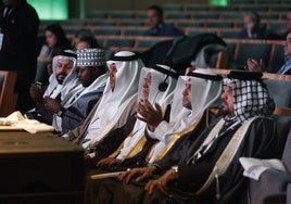 Los supuestos inversores árabes, en el Palacio de Congresos durante el Congreso «Peace City».