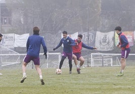 Imagen del entrenamiento de este lunes en el anexo.