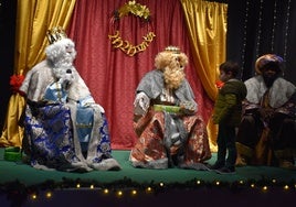 Recepción con los Reyes Magos en Aldeatejada el año pasado.