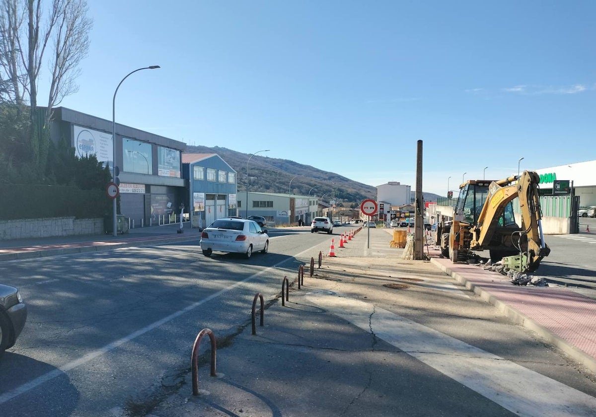 Imagen del acceso a Béjar a la altura de la zona comercial, una de las zonas donde la intervención es más necesaria.